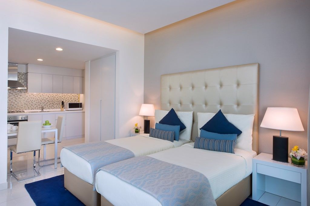 Damac Maison The Vogue Dubai Exterior foto A bedroom at the hotel